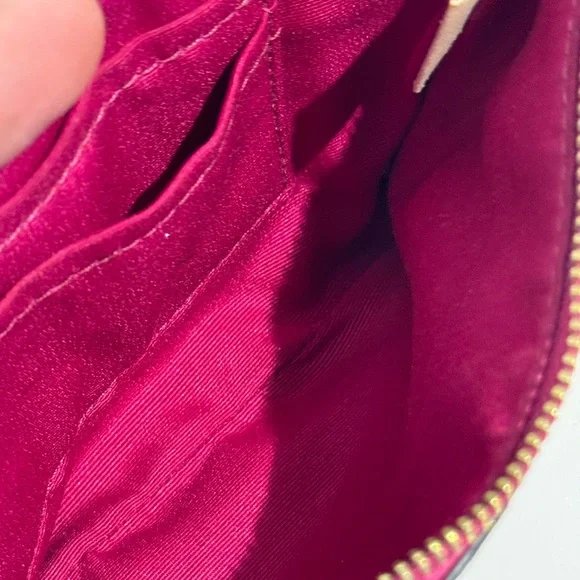 Coach Wristlet New York Shearling Natural Leather Mix Mini Saddle Pink - Picture 4 of 14